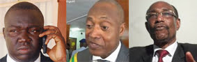 Gérry Taama (du NET), Jean-Pierre Fabre (de l'ANC) et Bassabi Kagbara (du PDP).